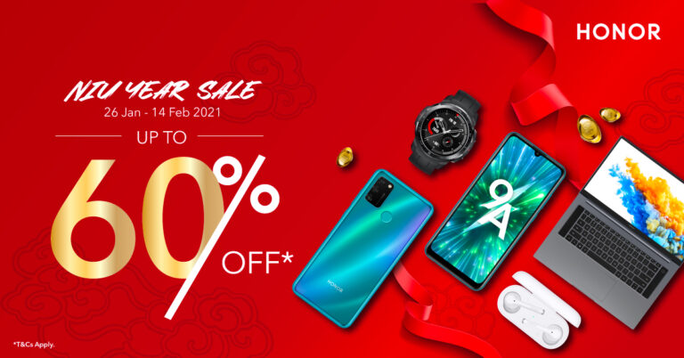 Get up to 60% off with the HONOR Niu Year Sale