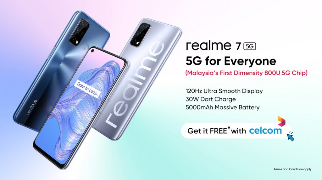 The realme 7 5G is Available Now With Celcom Mega