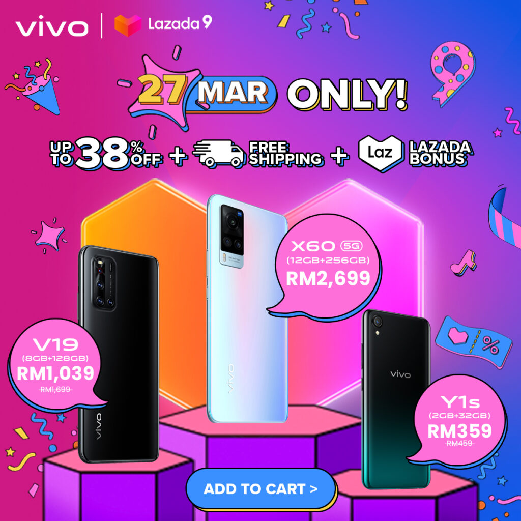 vivo Offers Smartphone Mega Sales on 27 March in Conjunction With Lazada’s Birthday