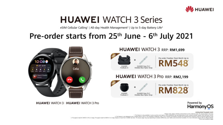 HUAWEI WATCH 3 Series Goes For Pre-Order Starting from RM 1,699