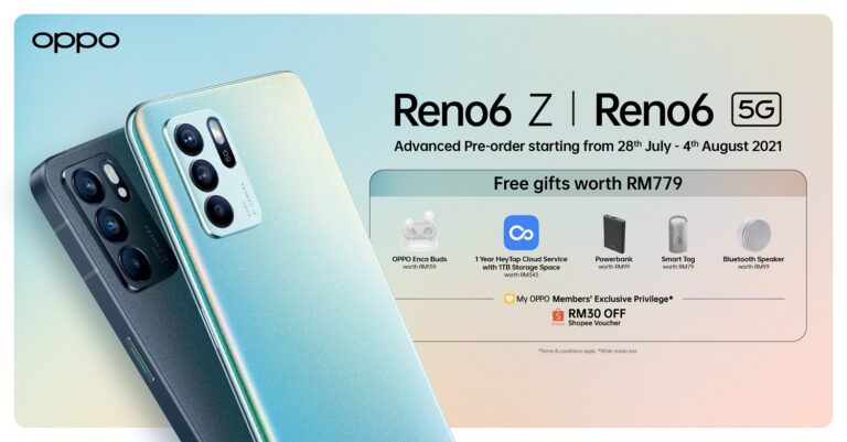 Pre-Orders for the OPPO Reno6 Series Now Open with Free Gifts Worth RM779