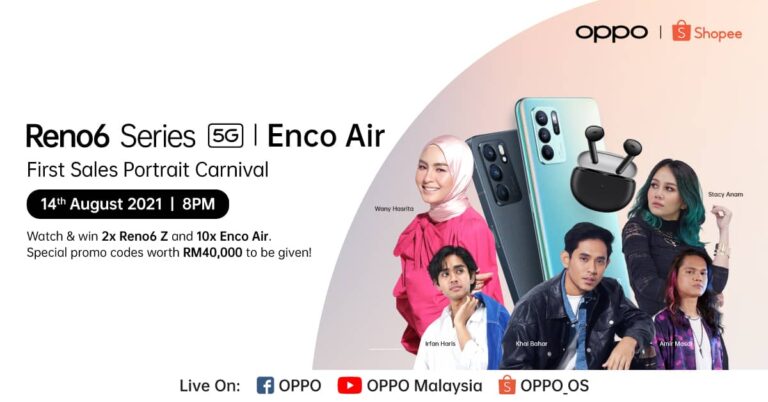 OPPO Kicks Off Reno6 Series First Sales with Portrait Carnival with Promo Codes and Giveaways