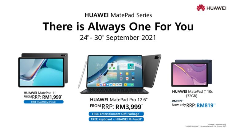 Get Free Gifts With Every Purchase of HUAWEI MatePad Series Starting From 24 September 2021
