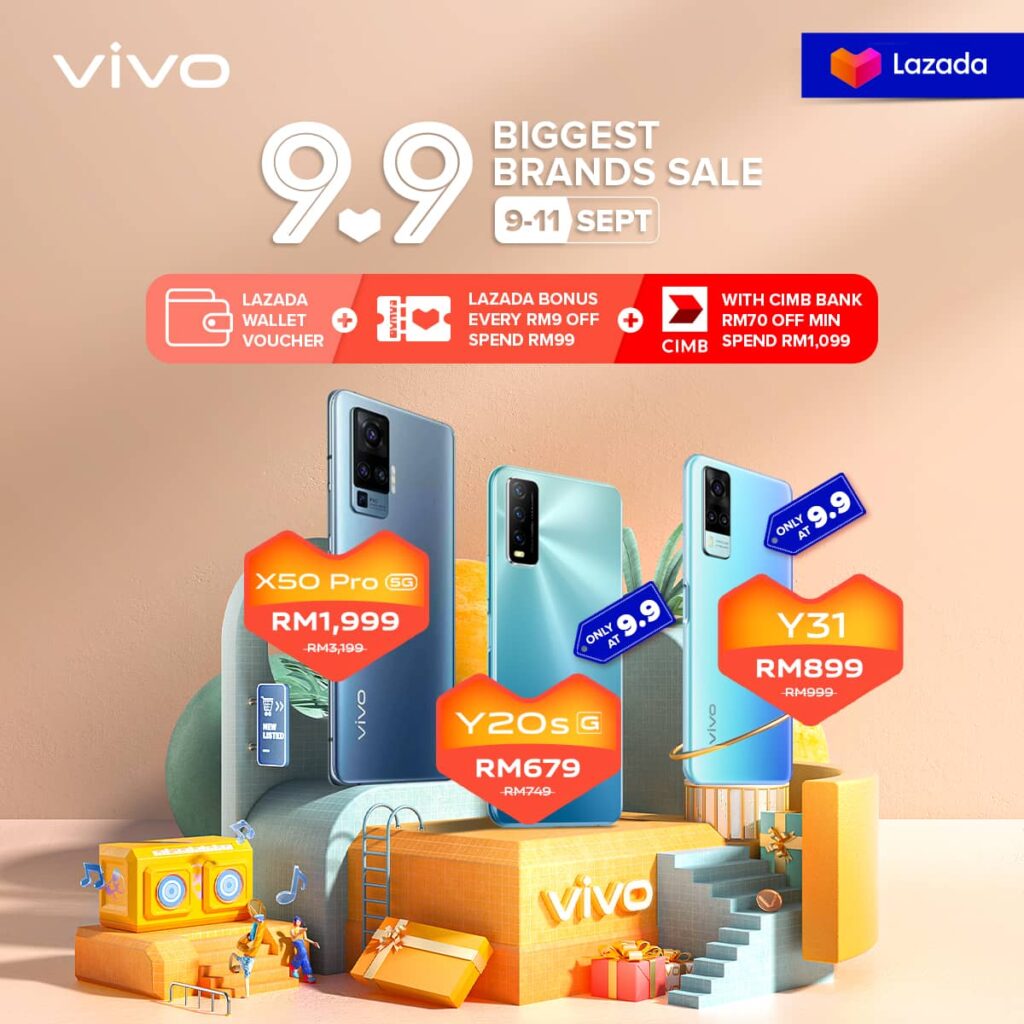 vivo x Lazada 9.9 All Day Sales Offers Limited-time Discount up to 95% This 9 September