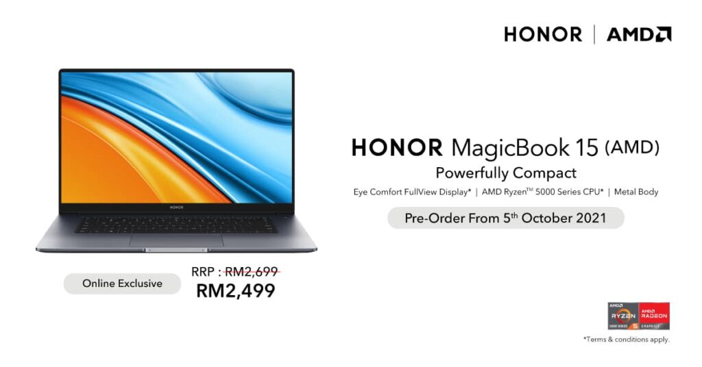 HONOR MagicBook 15 AMD is Available for Pre-Order