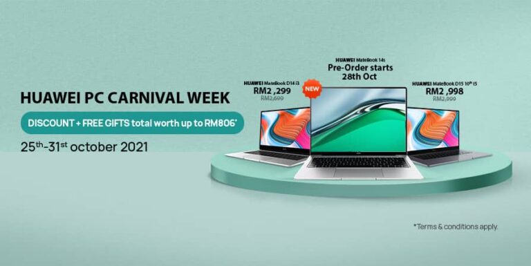 HUAWEI Store First Ever Laptop and Monitor Sales in 2021 Available From 25 – 31 October