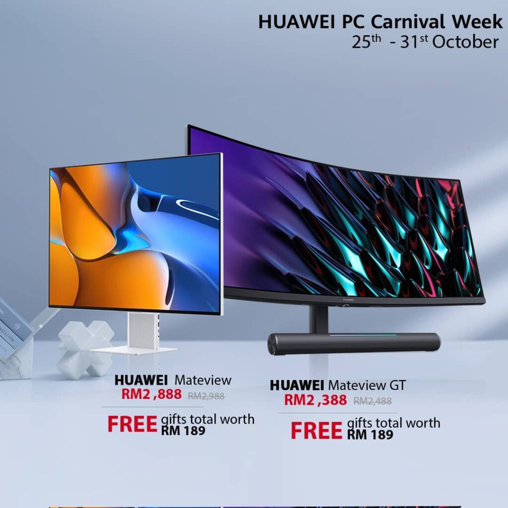 HUAWEI Store First Ever Laptop and Monitor Sales in 2021 Available From 25 – 31 October