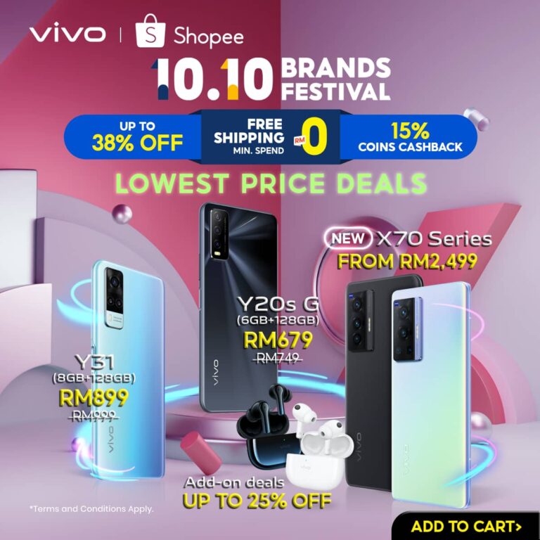 Celebrate vivo x Shopee 10.10 Perfect Brands Festival with discount up to 38% this 10 October