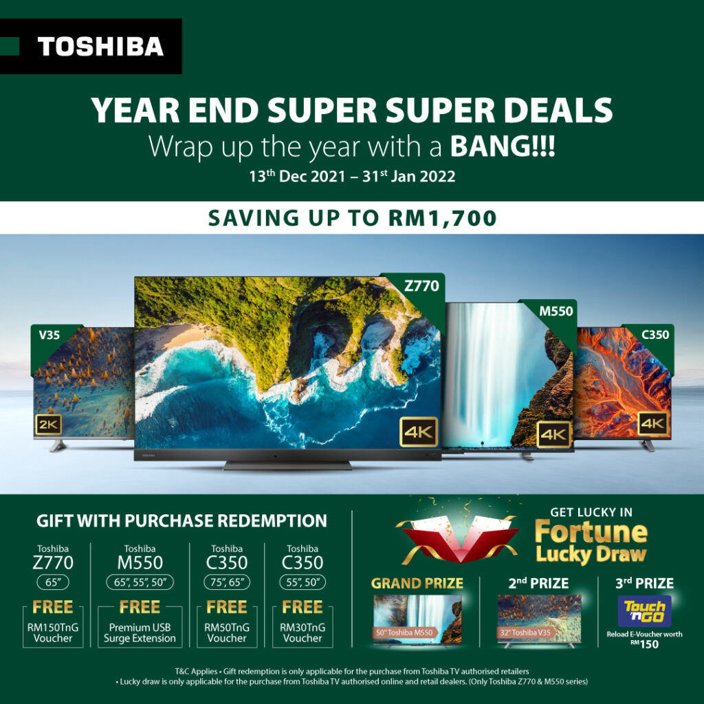 Chime in The New Year With a New Theatre Quality Toshiba TV and Stand a Chance To Win Another TV