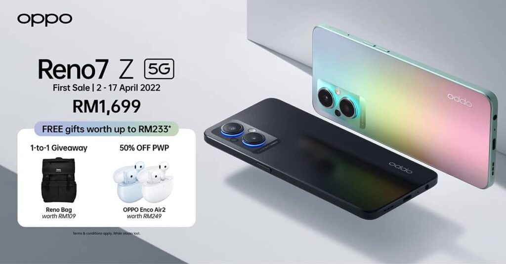 OPPO Reno7 Z Goes on Sale Next Tuesday with Free Gifts Worth Up to RM233