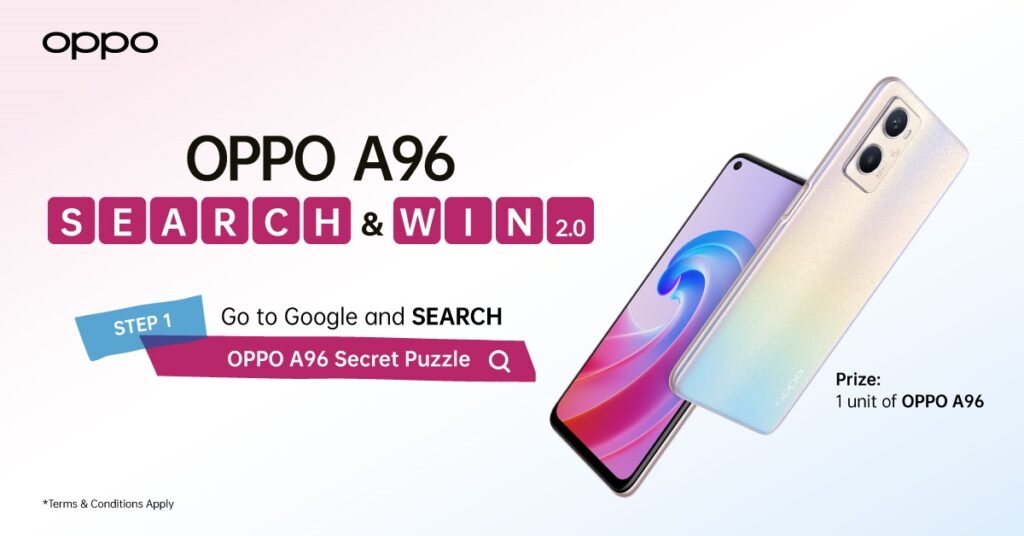 Win An OPPO A96 By Simply Playing A Secret Puzzle Contest and Here’s How