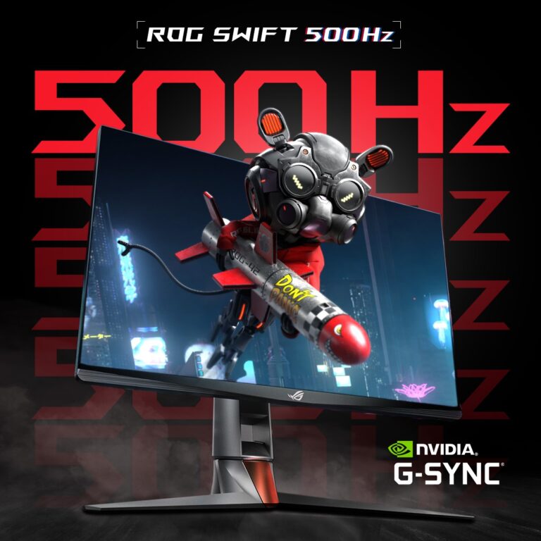 ASUS Republic of Gamers Announces ROG Swift 500Hz NVIDIA G-SYNC Esports Gaming Monitor with Reflex