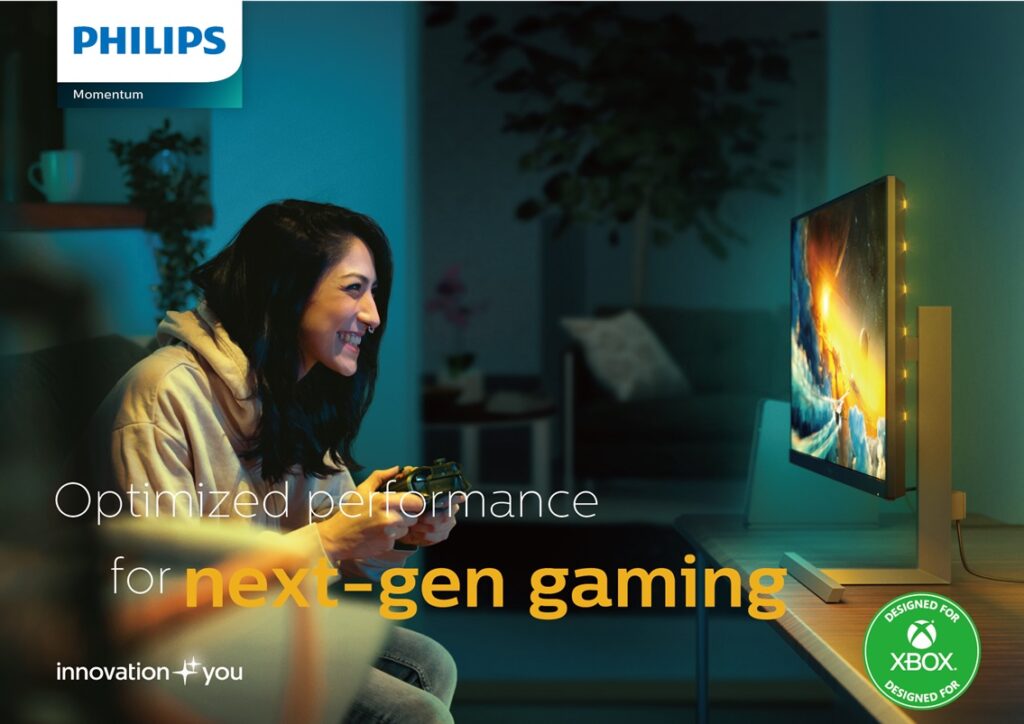 Presenting Philips Momentum Gaming Monitor Optimized for Xbox Gaming with HDMI 2.1