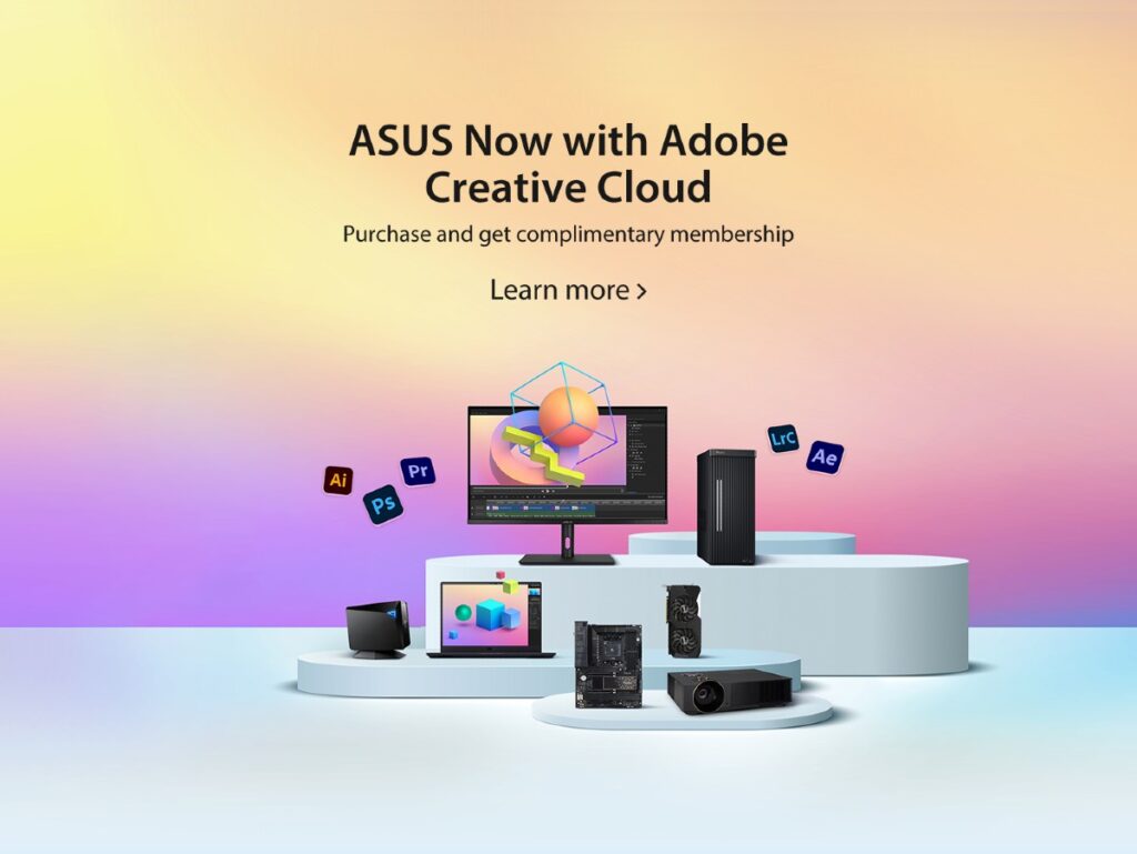 Extension of Free Adobe Creative Cloud Subscription with Selected ASUS Products