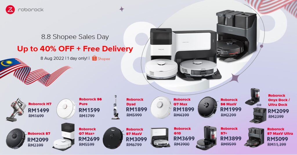 Roborock 8.8 Shopee Sale Day: Great Chance to Grab the Roborock at Nearly Half the Price
