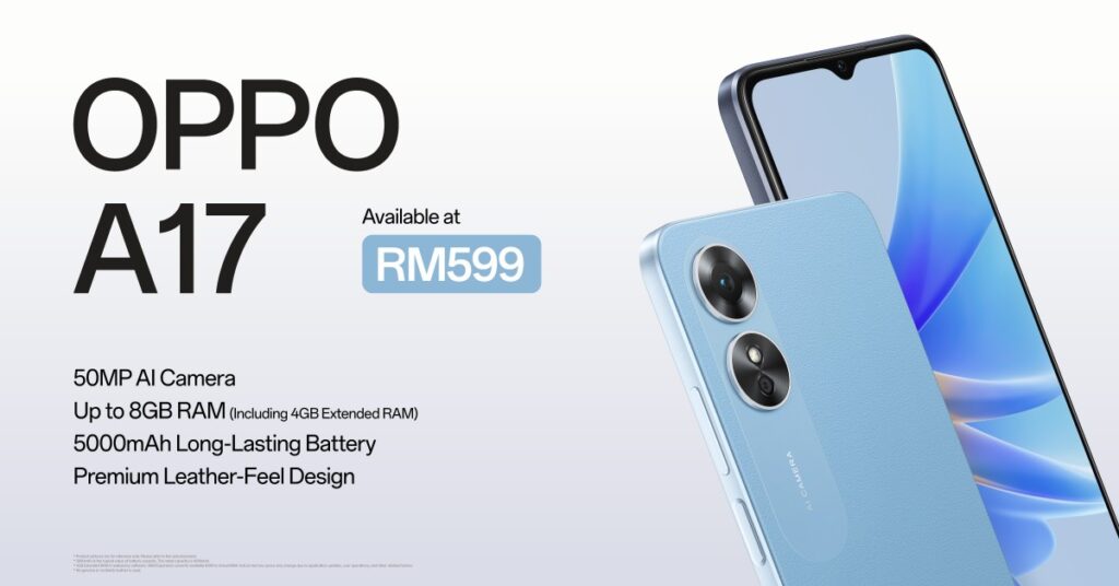 OPPO A17 with 50-Megapixel Camera and 5000mAh Long-lasting Battery Debuts in Malaysia