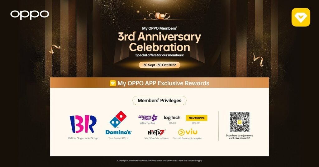 Get Smartphone Rebates Up to RM1,300 This My OPPO Members’ 3rd Anniversary Celebration