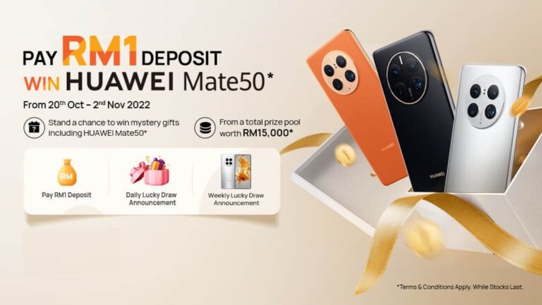 Stand A Chance To Walk Away With HUAWEI Mate 50 With Only RM1