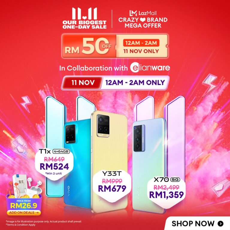 Enjoy vivo Exclusive 11.11 Mega Offer Only at Lazada