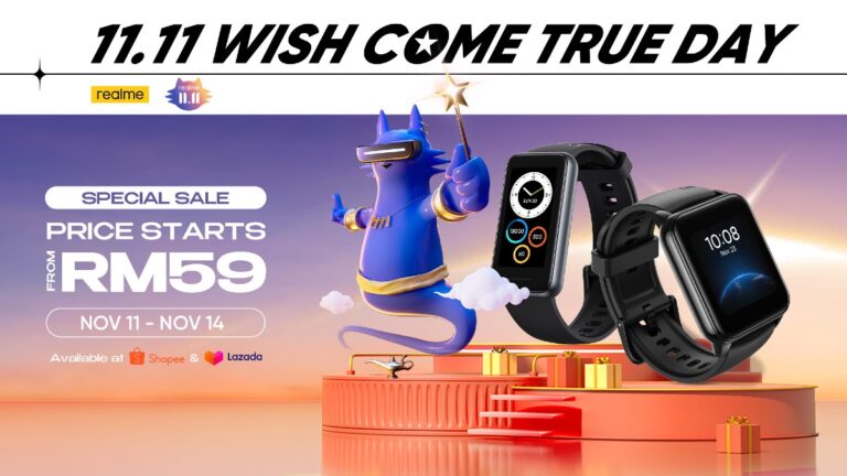 realme Watch 2 and realme Band 2 at Just RM59 During realme 11.11 Wish Come True Day Sale