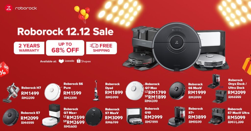 Roborock 12.12 Sale - Grab a new Roborock from as Low as RM1,499 During This Festive Season