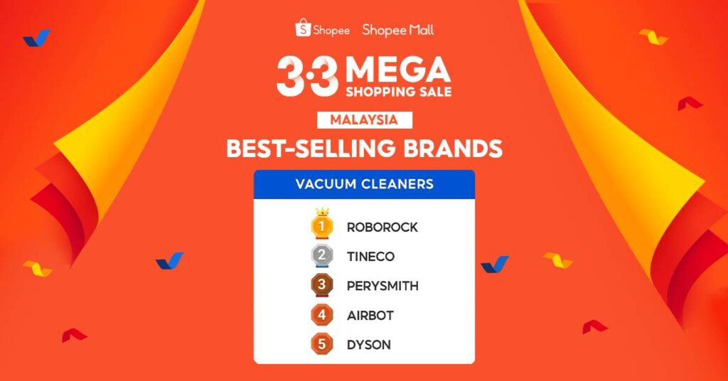 Roborock Emerged as the Top Best-Selling Brand During the Shopee 3.3 Mega Shopping Sale