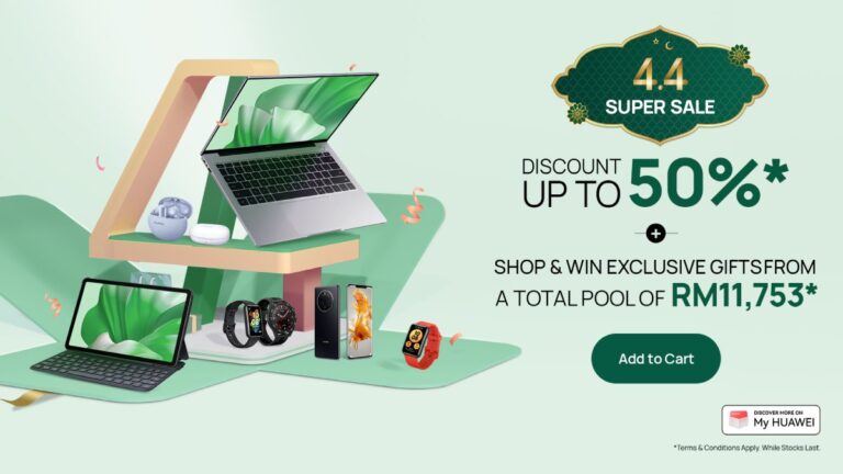Enjoy Up To 50% Off On Selected HUAWEI Products During HUAWEI 4.4 Super Sales