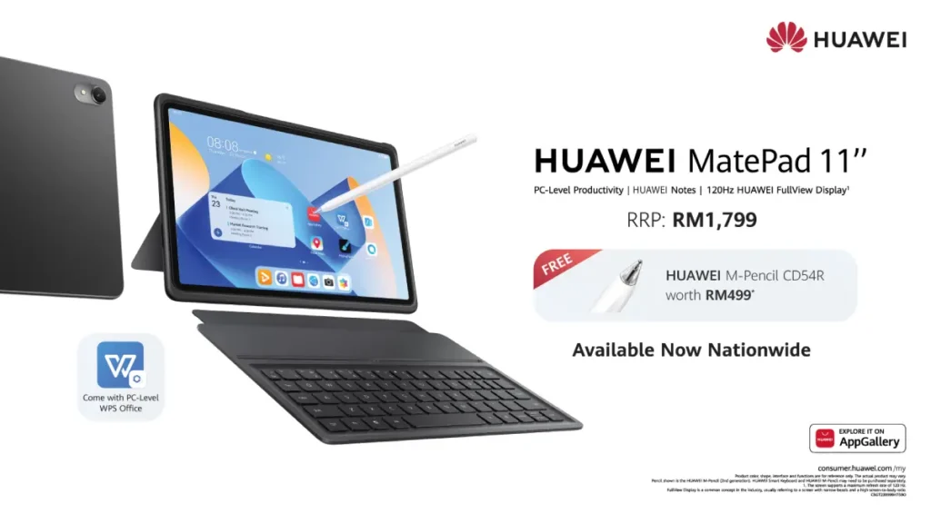 HUAWEI Matepad 11 2023 and HUAWEI Watch GT Cyber Now Available Nationwide