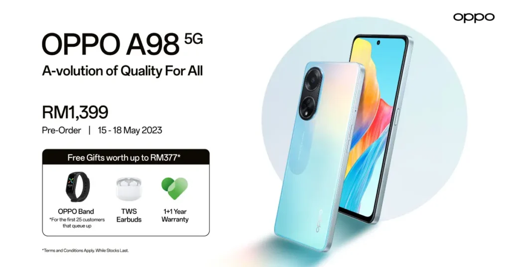 OPPO Unveils the A98 5G Smartphone with Flagship-Level Charging and Performance