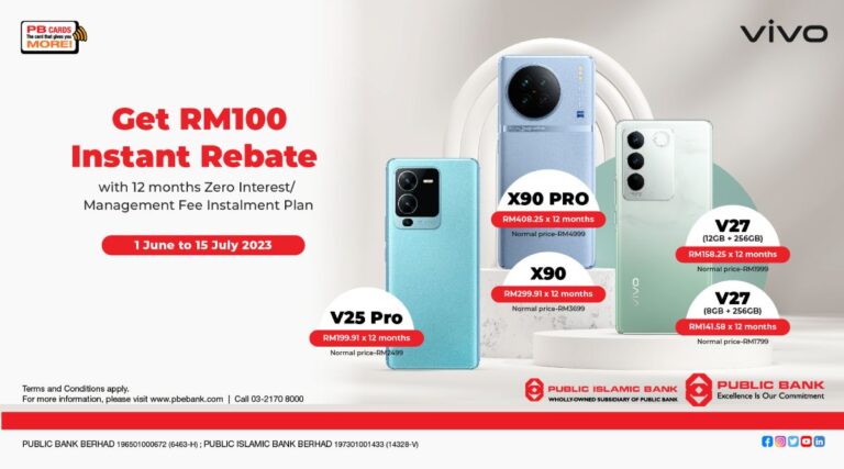 vivo Smartphone: Grab RM100 Instant Rebate Along With 12 Months Zero Interest
