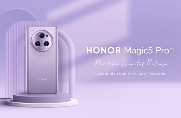 Coral Purple HONOR Magic5 Pro Merdeka Limited Release in Stores this August 25th