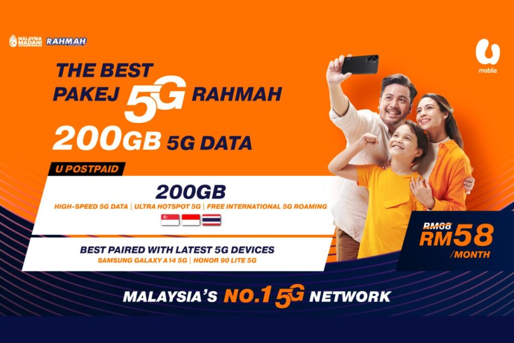 U Mobile Upgrades U Postpaid 68 Plan by Doubling Its Quota to 200GB 5G/4G Data Monthly