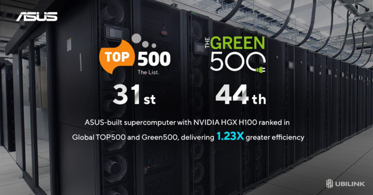 ASUS and Ubilink Supercomputer Shines in TOP500 and Green500