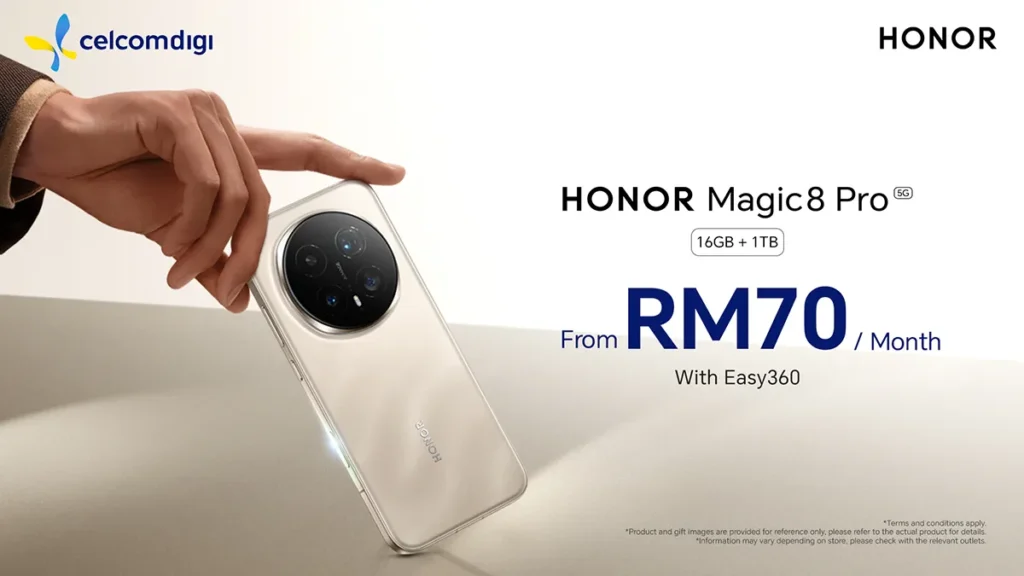 Own the 1TB HONOR Magic8 Pro for RM10/Month with Telco Offers Own the 1TB HONOR Magic8 Pro for RM10/Month with Telco Offers
