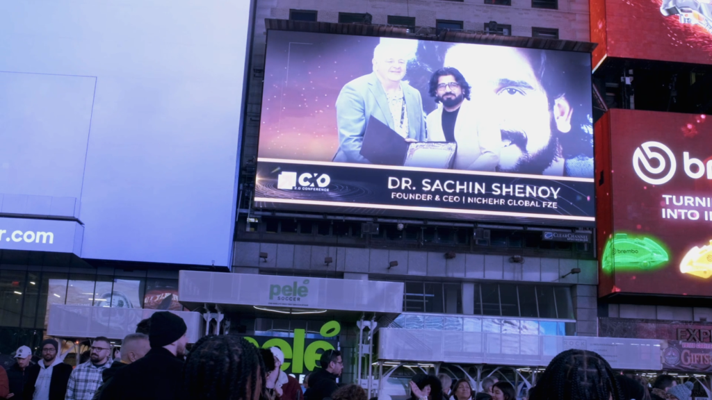 CXO 2.0 Conference Honoree Dr. Sachin Shenoy Achieves Global Visibility Through Times Square Feature