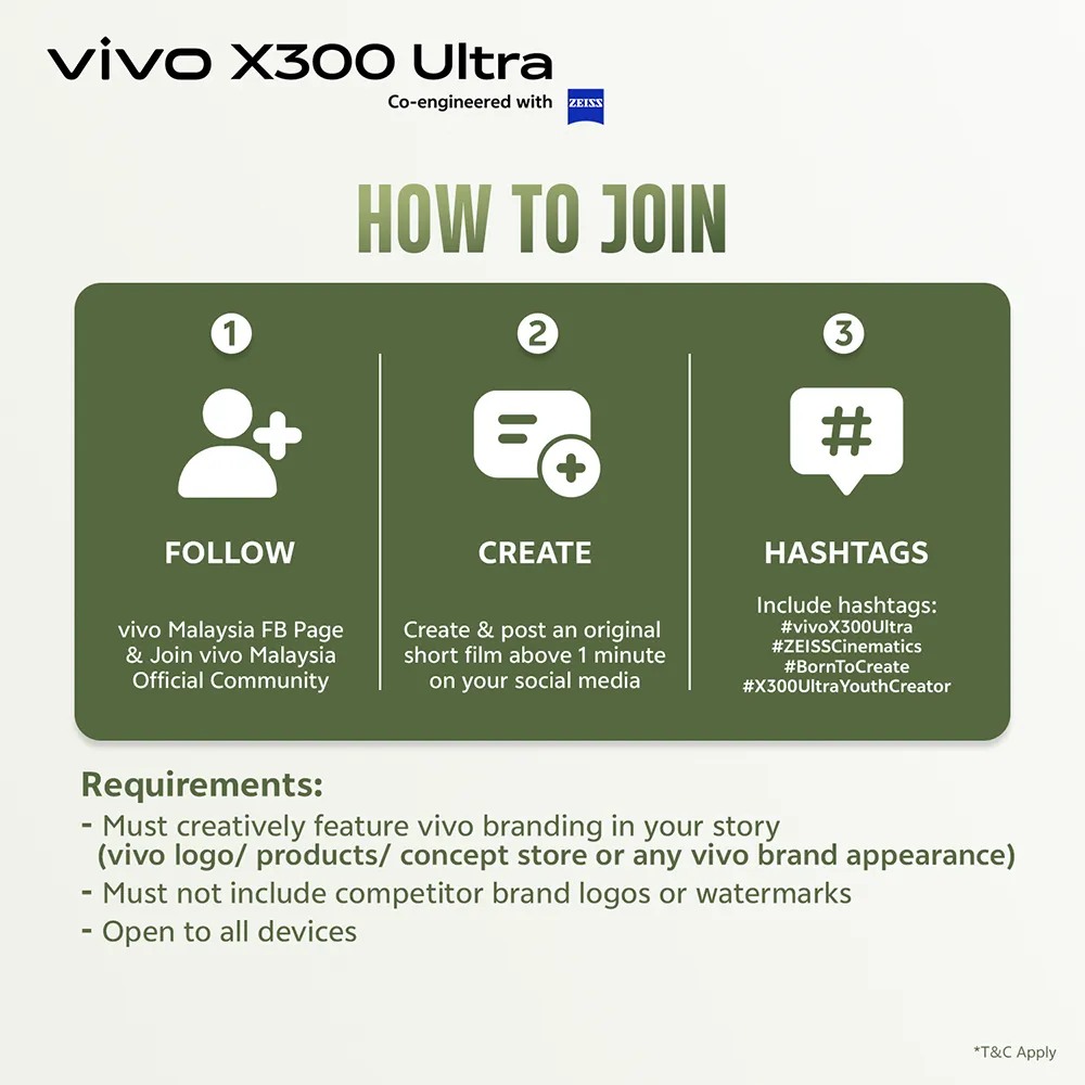 Submissions Open for vivo Malaysia’s X300 Ultra Youth Creator Awards vivo Youth Creator Awards