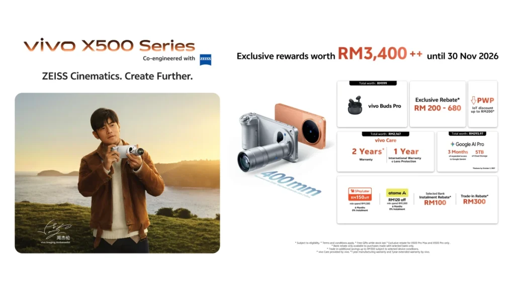 Malaysian Sale of vivo X500 Series Opens November 3 with Exclusive RM3,400 Bonus Bundle vivo X500 Series